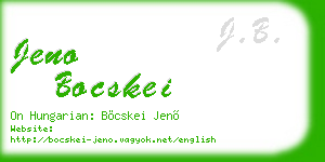 jeno bocskei business card